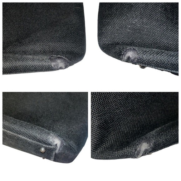 Kate Spade Vintage Large Black Woven Fabric Handbag Purse w/ Silver Handles - Picture 12 of 12